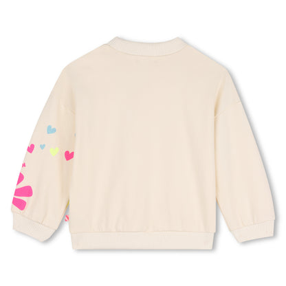 Billieblush - Cream sweat top with 'Rainbow'  sparkle print