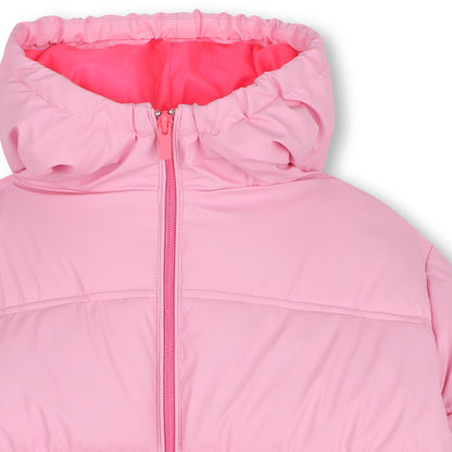 Billieblush - Pink padded hooded coat, Billienlush detail on back