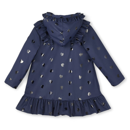 A’Dee - Navy, heart and ruffle  coat, Stella