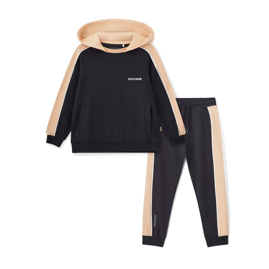 Mitch & Son - 2 piece black and beige tracksuit, Lawrence