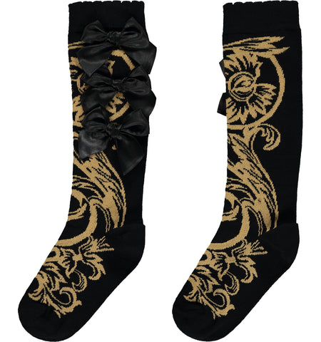 A'Dee, Socks, A'Dee - Black and gold socks, Bianca