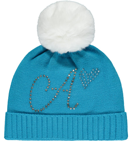 A'Dee, Hats, A'Dee - Teal pull on pom pom hat