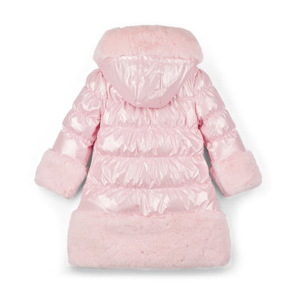 A'Dee - Light pink pearl, coat with faux fur trim