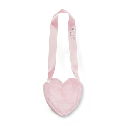 Little A - Heart, faux fur cross body handbag, light pink
