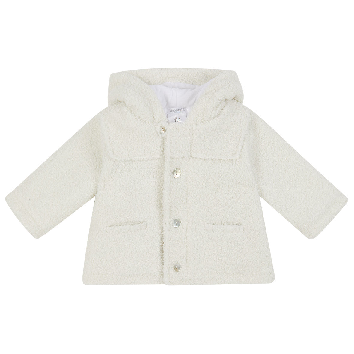 Deolinda, coats, Deolinda - Cream coat, teddy bear fabric
