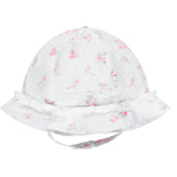 Emile et Rose, Hats, Emile et Rose - white sun hat with pink floral print, Diane