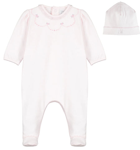 Emile et Rose, rompers, Emile et Rose - Pink all in one with matching hat, Crystal