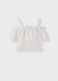 Mayoral, Blouse, Mayoral - White off the shoulder top with detailed straps