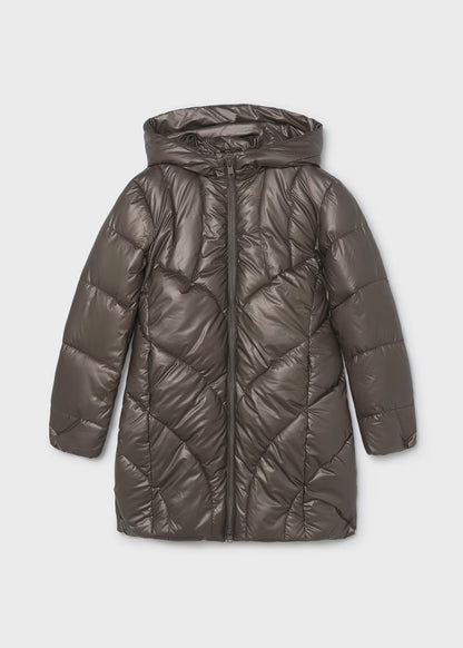 Mayoral - Chocolate padded coat with hood