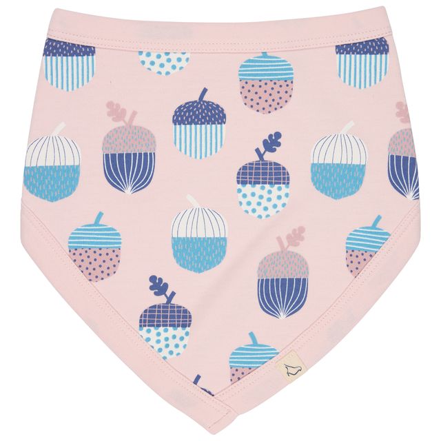 Pigeon Organics - Light pink reversible bib with acorn print