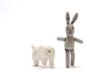 Best Years, soft toy, Knitted Organic Bunny Rattle - Grey