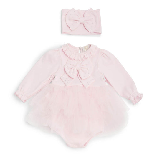 Caramelo Kids - Tulle romper with headband, pink