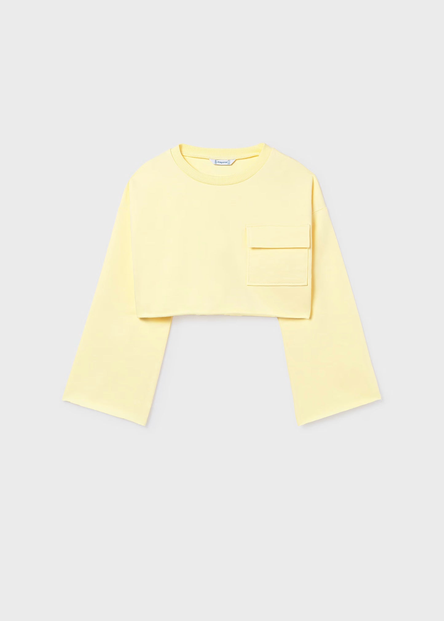 Mayoral - Cropped Sweatshirt and Vest Set, Lemon