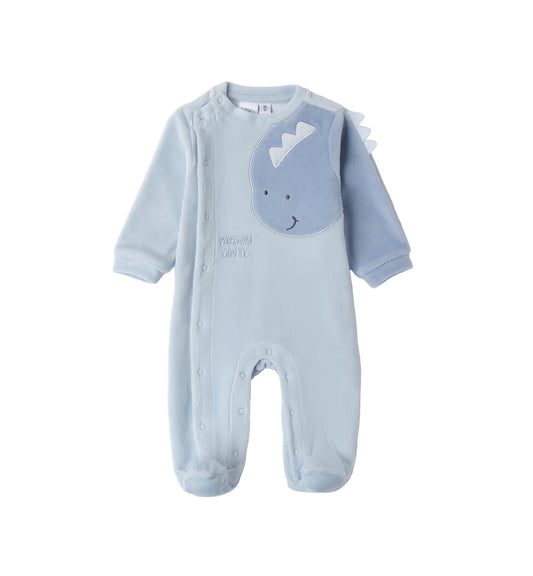 iDO, all in ones, iDO - baby all in one, blue velour, dinosaur