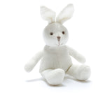 Best Years, soft toy, Knitted Organic Bunny Rattle - White