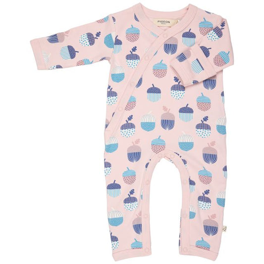 Pigeon Organics - Pink kimono romper, Acorns
