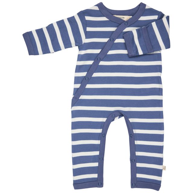 Pigeon Organics - Blue kimono romper, Stripe