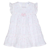 GYMP - White dress, pink bow print | Betty McKenzie