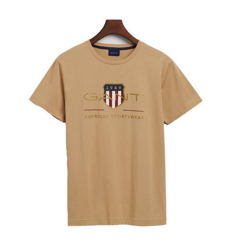 Gant, , Gant - Hazelwood beige crew neck T-shirt