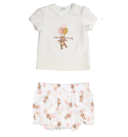 GYMP, 2 piece outfits, GYMP - 2piece shorts set, bear and balloon print