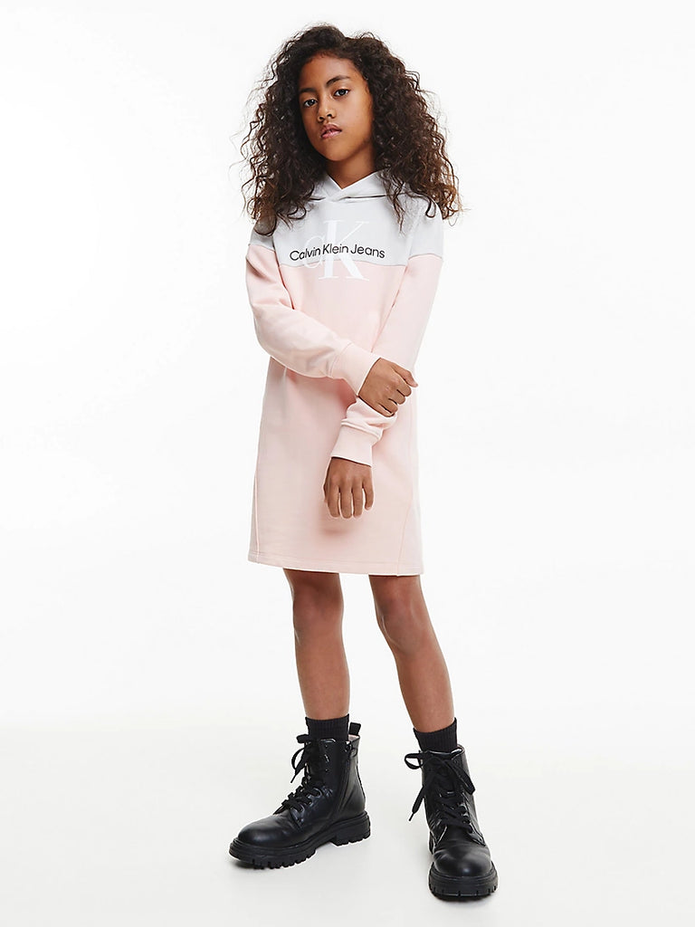 Calvin Klein - Girls Colour Block Hoodie Dress, Pink Blush – Betty Mckenzie