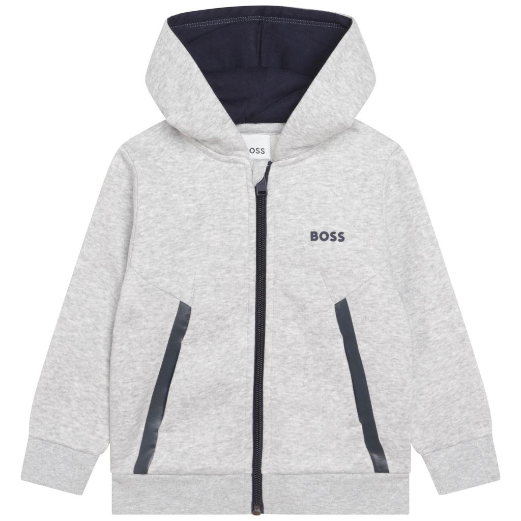 Boss, Hoodies, Boss - Grey Hooded zipper, J05976