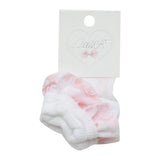 Little A, socks, Little A  - Ankle Socks, Gracelynn, white with pink rose trim