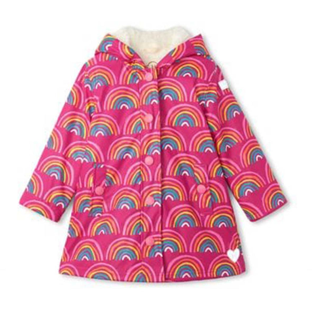 Hatley, raincoat, Hatley - Rainy Rainbows Sherpa Lined Raincoat