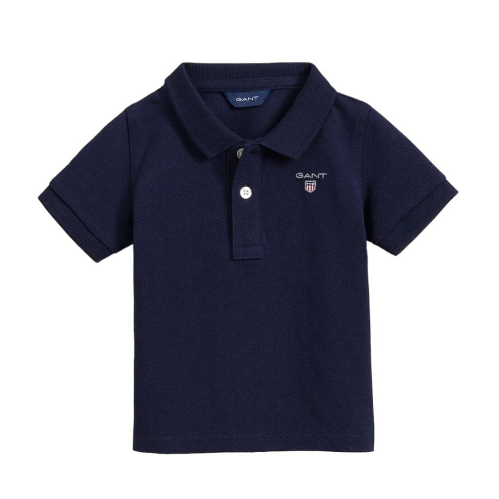 Gant, T-shirts, Gant - Short sleeved navy polo shirt