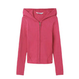 Mayoral, Coats & Jackets, Mayoral - Pink Knitted Hooded Cardigan, 6435