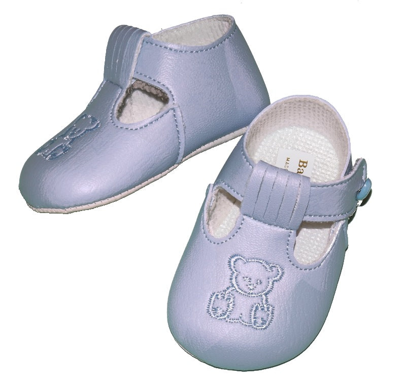 Early Days- baby pram shoe blue B117 | Betty McKenzie