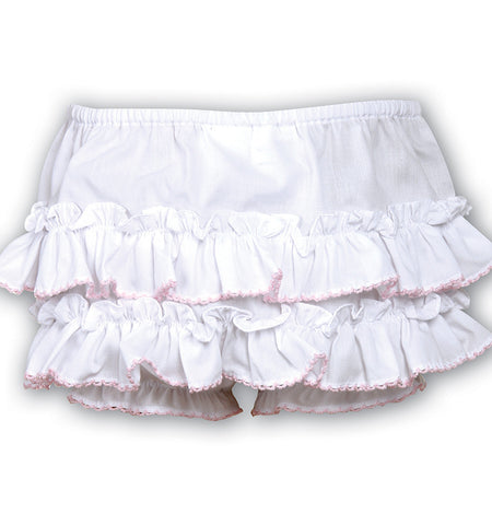 Sarah Louise - Frilly pants white/pink | Betty McKenzie