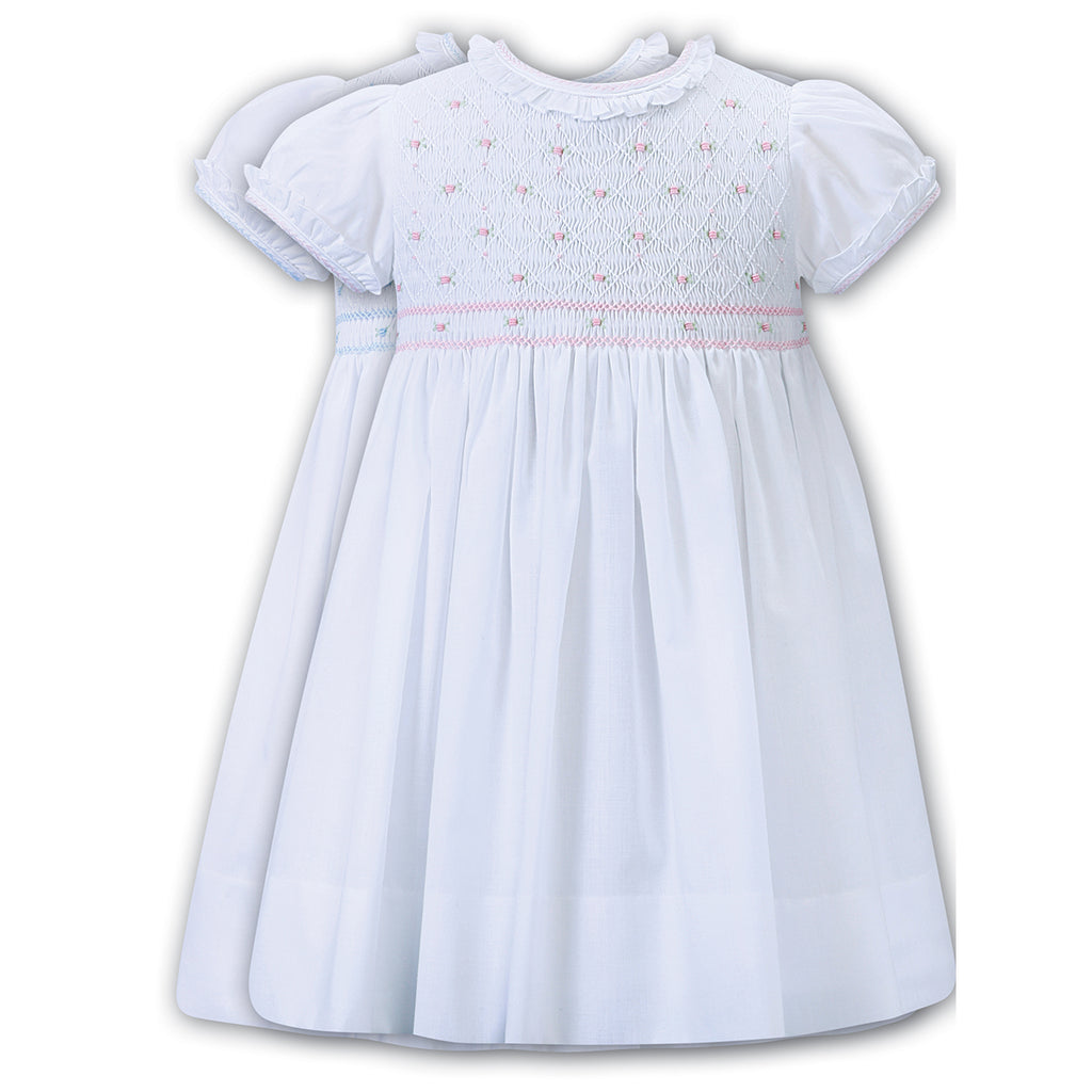 Sarah Louise - White hand smocked baby dress 012268-1 | Betty McKenzie