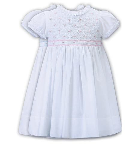 Sarah Louise - White hand smocked baby dress 012268-1 | Betty McKenzie
