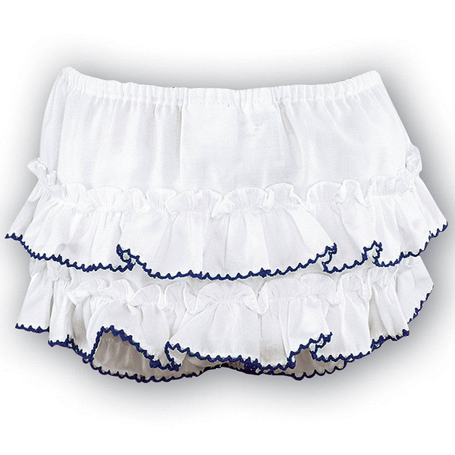 Sarah Louise - Frilly pants white/navy | Betty McKenzie