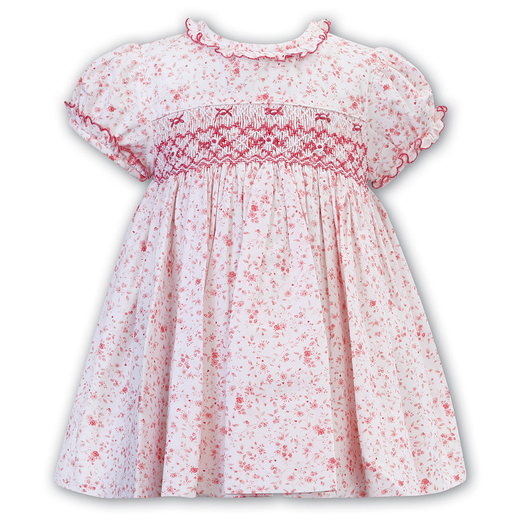 Sarah Louise, Dresses, Sarah Louise - Pink floral hand smocked dress