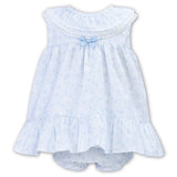 Sarah Louise - Pale blue and white A line sun dress with pants 012305 | Betty McKenzie