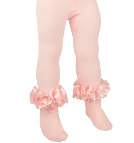 Caramelo Kids, Socks, Caramelo Kids - Pink tights with ruffle ankles