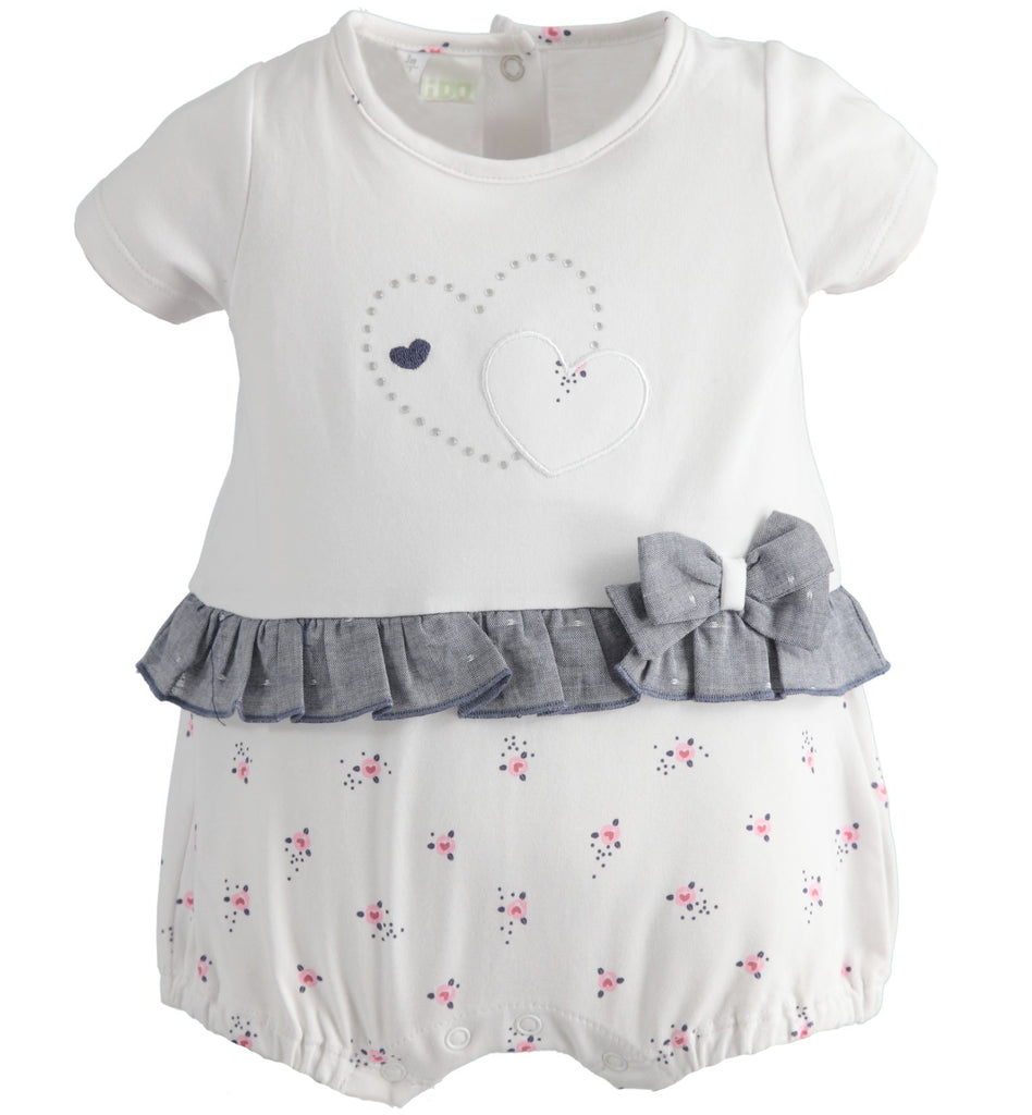 iDO, rompers, iDO - white pink floral heart bubble