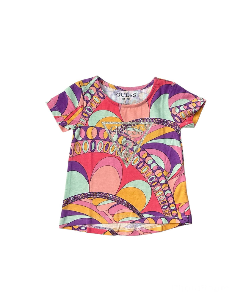 Guess, Tops, Guess - Multi-coloured patterned T-shirt