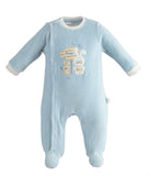 iDO, All in ones, iDO - Pale blue Velour all in one with rabbit design