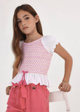 Mayoral, Tops, Mayoral - White and pink sun top, 6049