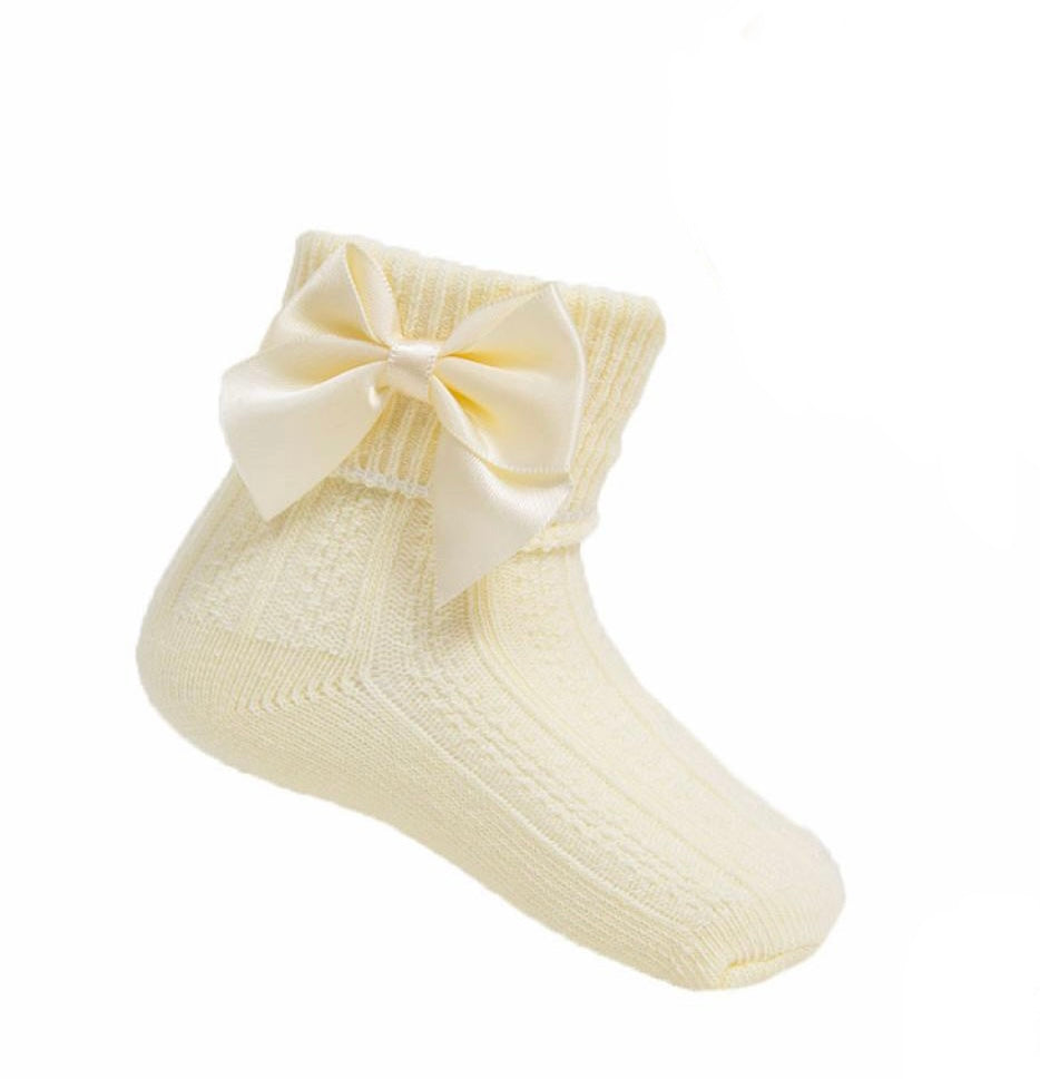 Betty Mckenzie, Socks, Soft Touch - ankle bow socks lemon