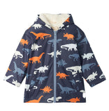 Hatley, raincoat, Hatley - Dino Silhouettes Colour Changing Sherpa Lined Raincoat