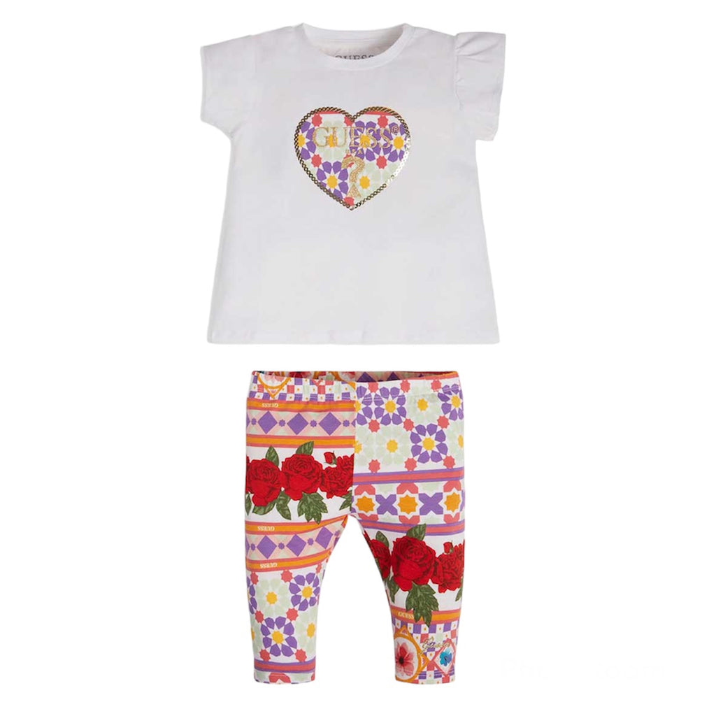 Guess, leggings, Guess - White and multicoloured legging set
