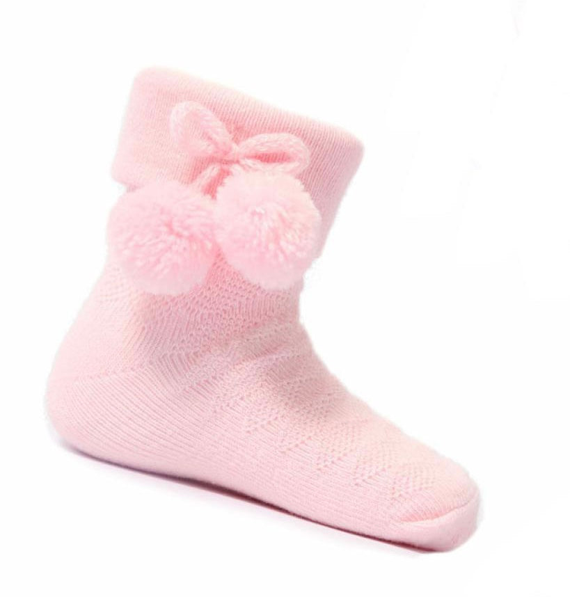 Betty Mckenzie, Socks, Soft Touch - ankle pompom socks pink