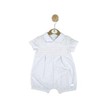Mintini, all in one, Mintini - Pale blue romper with smocking detail, MB4903