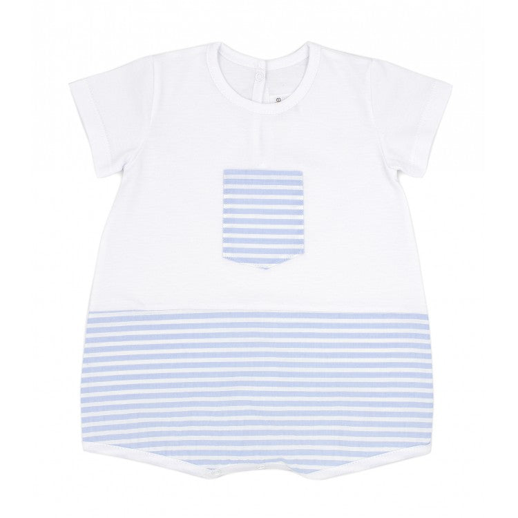 Rapife, rompers, Rapife - boys pale blue and white stripe romper