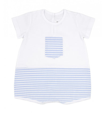 Rapife, rompers, Rapife - boys pale blue and white stripe romper