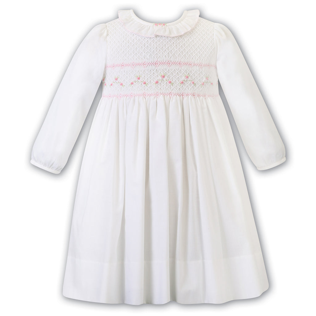 Sarah Louise - Dress white with pink, 012468 | Betty McKenzie